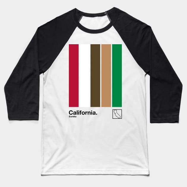 California  // Original Minimalist Artwork Poster Design Baseball T-Shirt by DankFutura